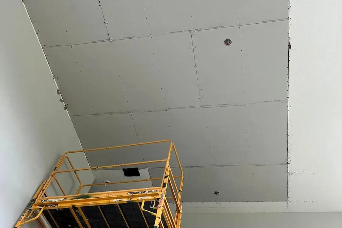 Residential renovation project before drywall installation begins