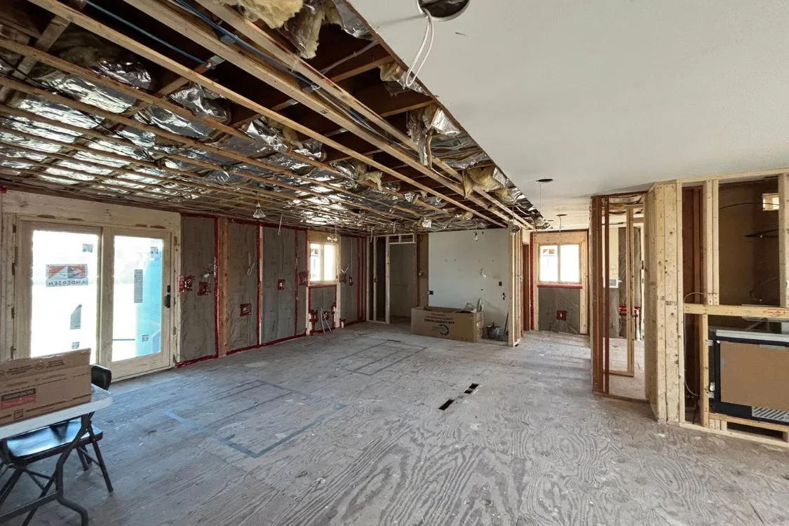 Commercial drywall service project with ceiling preparation